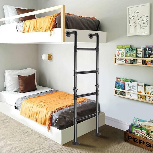 Stapelbedladder, muur tot op de vloer gemonteerde kelder raam fontein ladder smeedijzeren zolder loft stap ladder laadt 100 kg, binnen 4 treden klimladder voor buiten