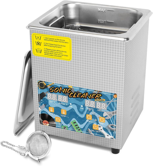 KECOOLKE Ultrasonic Cleaner for Jewellery, 600 ml, Ultrasonic Cleaner with Digital Timer for Glasses, Rings, Coins, Ring, Silver, Dentures