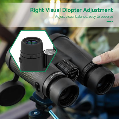Svbony SA205 Binoculars for Adults,8X42 ED Glass BAK4 Prism FMC Lens High Power Magnification Binoculars Clear Viewing Area,Carrying Case,Carrying Strapfor Travel Bird Watching Astronomy - QUORE
