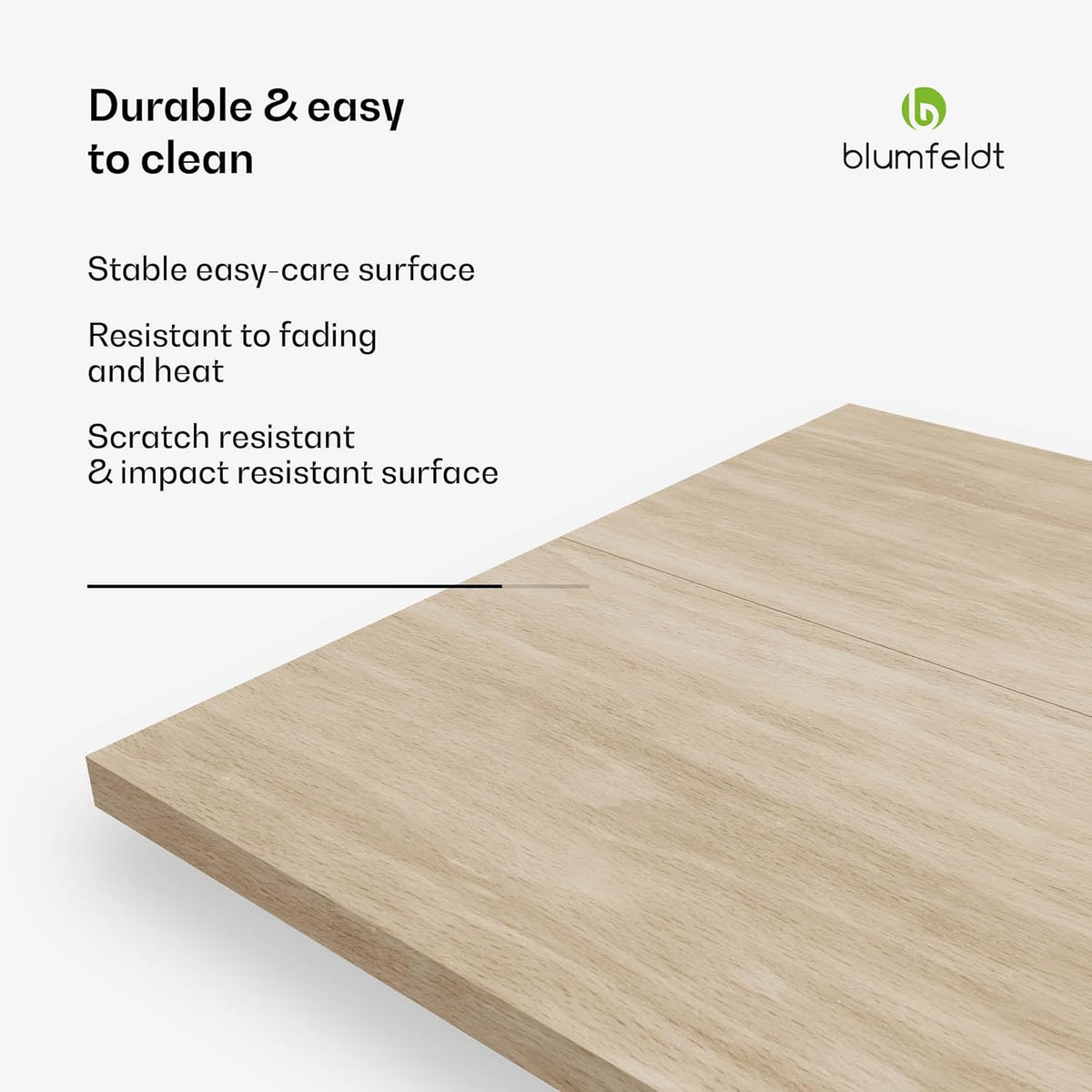 Blumfeldt Bearsdon Houten tafelblad - multiplex blad, 180 x 90 cm, hitte- & krasbestendig, ideaal voor eetkamer - taupe houtfinish, minimalistische stijl