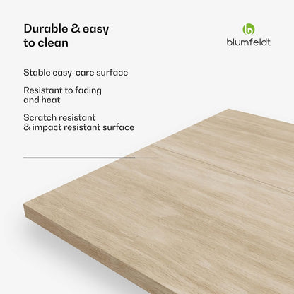 Blumfeldt Bearsdon Houten tafelblad - multiplex blad, 180 x 90 cm, hitte- & krasbestendig, ideaal voor eetkamer - taupe houtfinish, minimalistische stijl