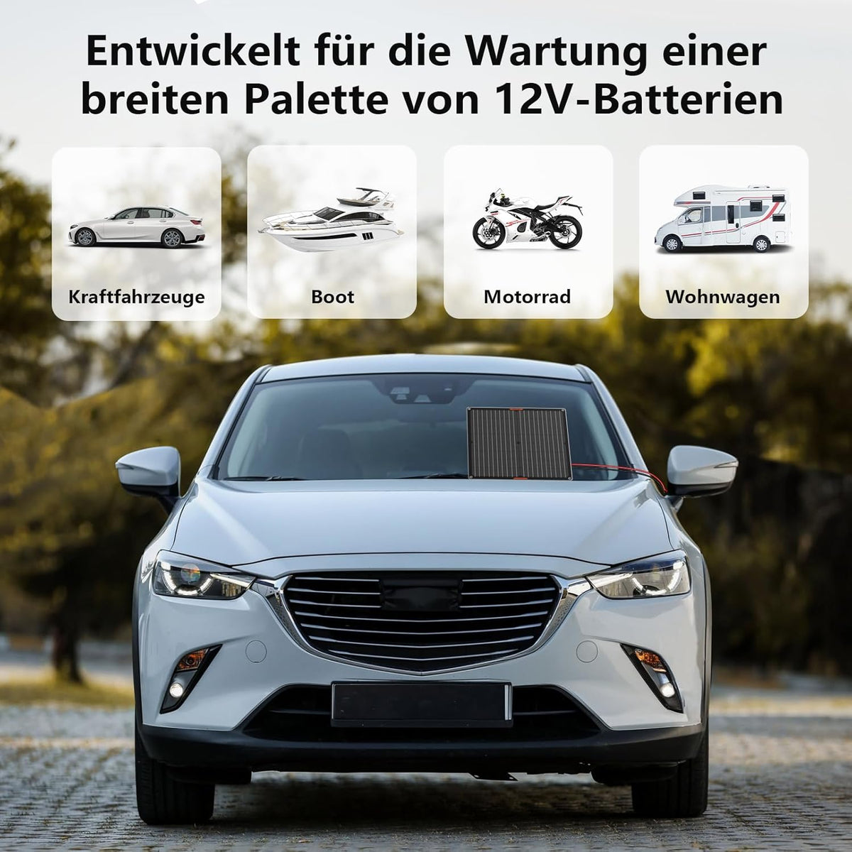 Zonnepaneel 30 W 12 V zonne-auto-acculader draagbare waterdichte zonne-stroom batterijlader & onderhoudsapparaat met Trickle-sigarettenaansteker-stekker & krokodillenklem