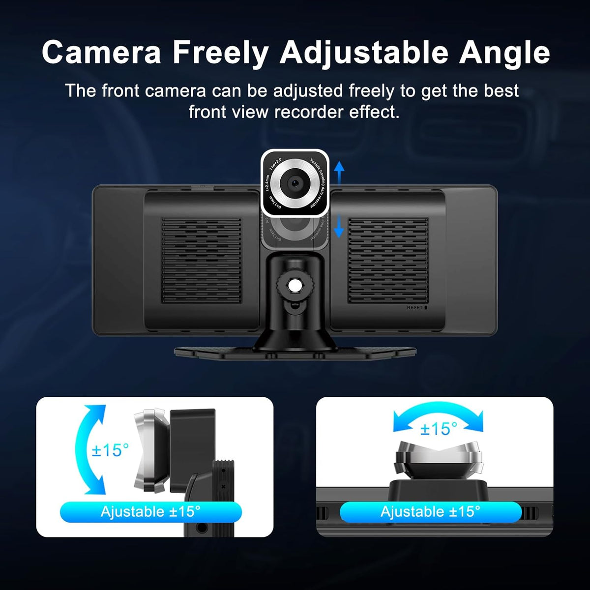 LEXXSON Draagbare autoradio met draadloos CarPlay Android autodisplay, 4K dashcam en 1080p achteruitrijcamera, 3-in-1 met IPS touchscreen, Car Play Bluetooth/FM/AUX/TF-kaart, plug & play