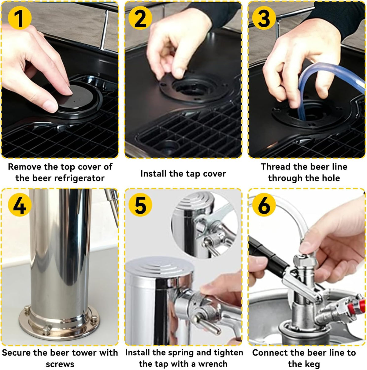 Enkele Kraan Tapbier Toren, RVS Bier Toren Kraan Dispenser Kegerator Toren Kit Voor Thuis Brouwen