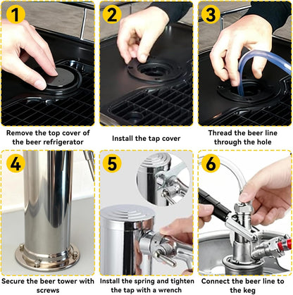 Enkele Kraan Tapbier Toren, RVS Bier Toren Kraan Dispenser Kegerator Toren Kit Voor Thuis Brouwen