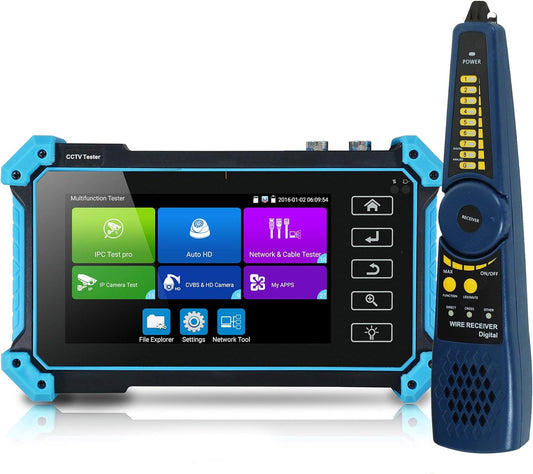 Videobewakingstester – Cameratester – CCTV-Monitor – IP-Cameratester – Videomonitor – 5 Inch IPS-Touchscreen – 4K H.265, HDMI, PoE, WiFi en Kabeltracker