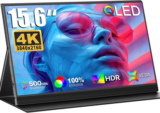 <font dir="auto" style="vertical-align: inherit;"><font dir="auto" style="vertical-align: inherit;">        UPERFECT Portable Monitor 15.6 Inch QLED 4K UHD 100% AdobeRGB 1500:1 500Nits Eye Care IPS Matte Screen with Mini HDMI USB C for Laptop PC Mobile Ph