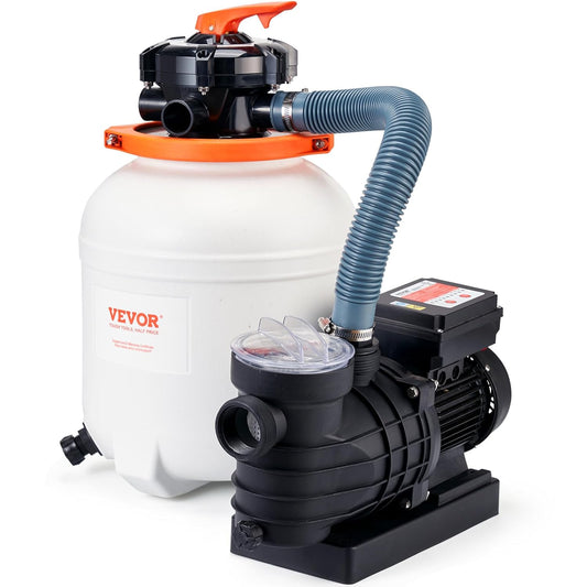 VEVOR Zandfilterpomp met 3000 GPH, voor bovengrondse vloeren, zandfilter 30,5 cm (12 inch), zwembadpomp met 1/2 pk, digitale programmeertimer, combiset van filters met