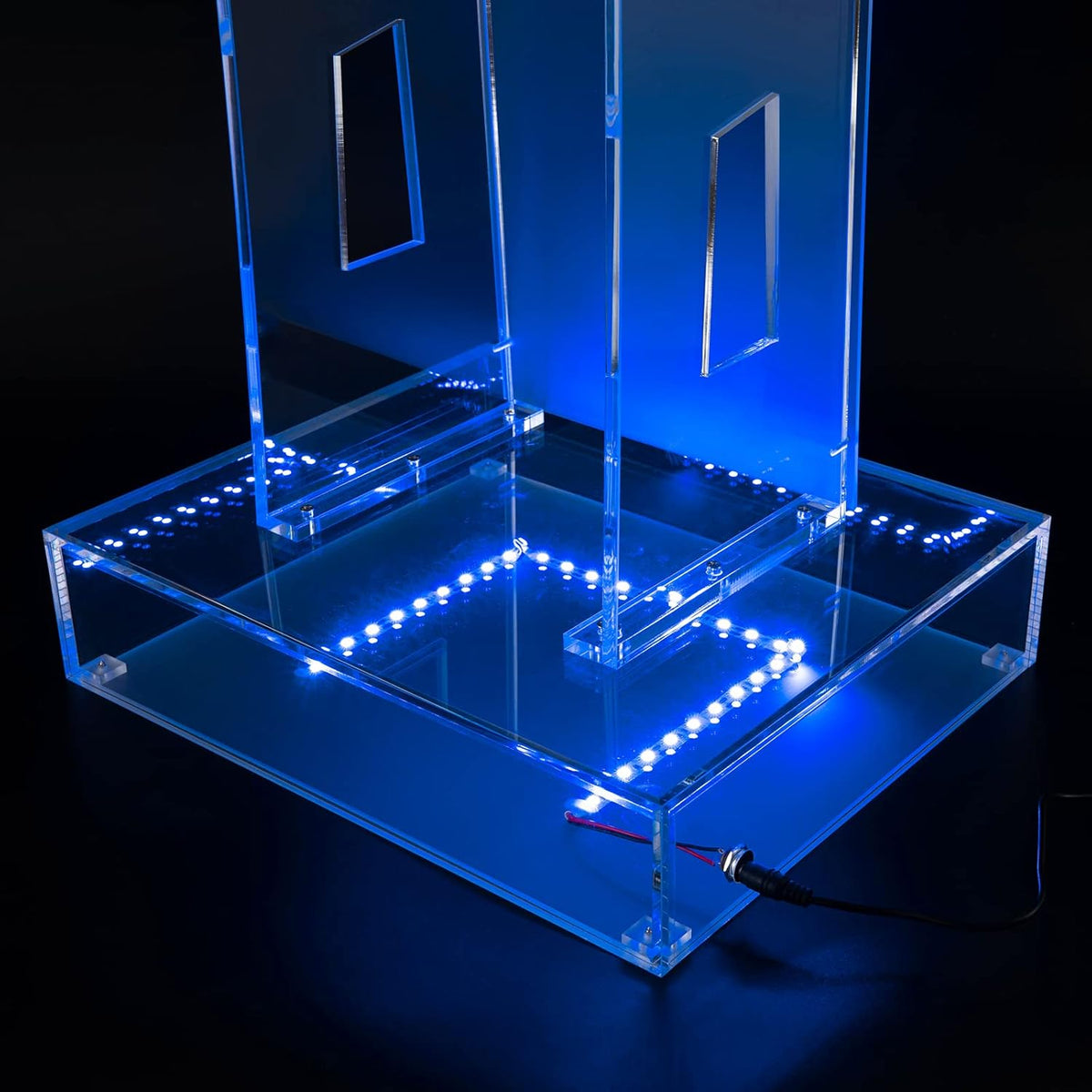 LED Transparent Acrylic Podium Mobile Church Standing Desk Portable Tasty Desk School Event Conference Clear Lectern Desk Stage Master of Ceremonies Clear Chancel Event - QUORE