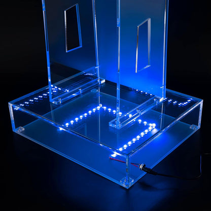 LED Transparent Acrylic Podium Mobile Church Standing Desk Portable Tasty Desk School Event Conference Clear Lectern Desk Stage Master of Ceremonies Clear Chancel Event - QUORE