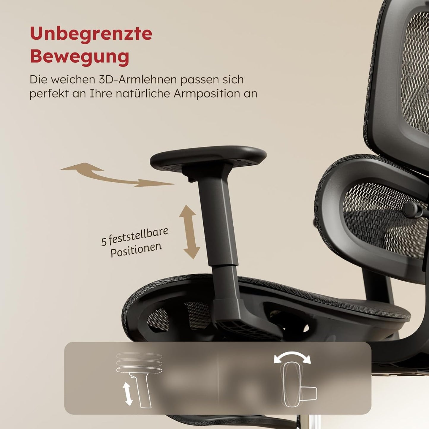 Bureaustoel – Ergonomische Stoel – Office Chair – Gamingstoel – Computerstoel – Volledig Mesh Design – Verstelbare Rugleuning & Voetsteun