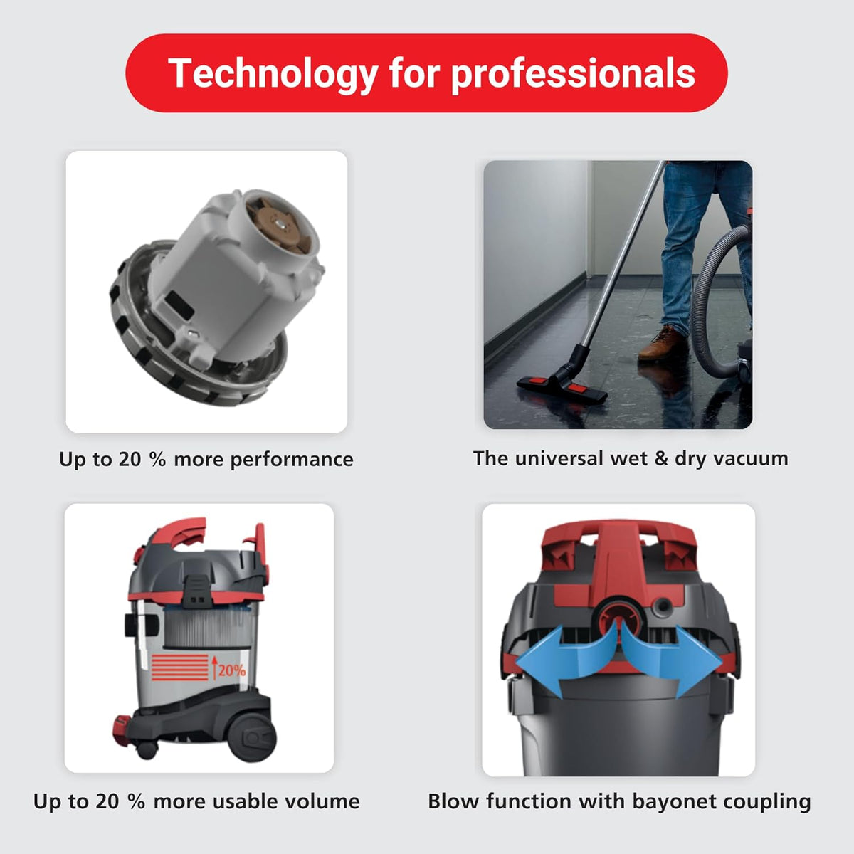 Starmix UClean 1432 HK, universele stofzuiger voor nat en droog zuigen, zeer veelzijdige nat- en droogzuiger voor flexibele toepassingen (1400 W, 32 L)