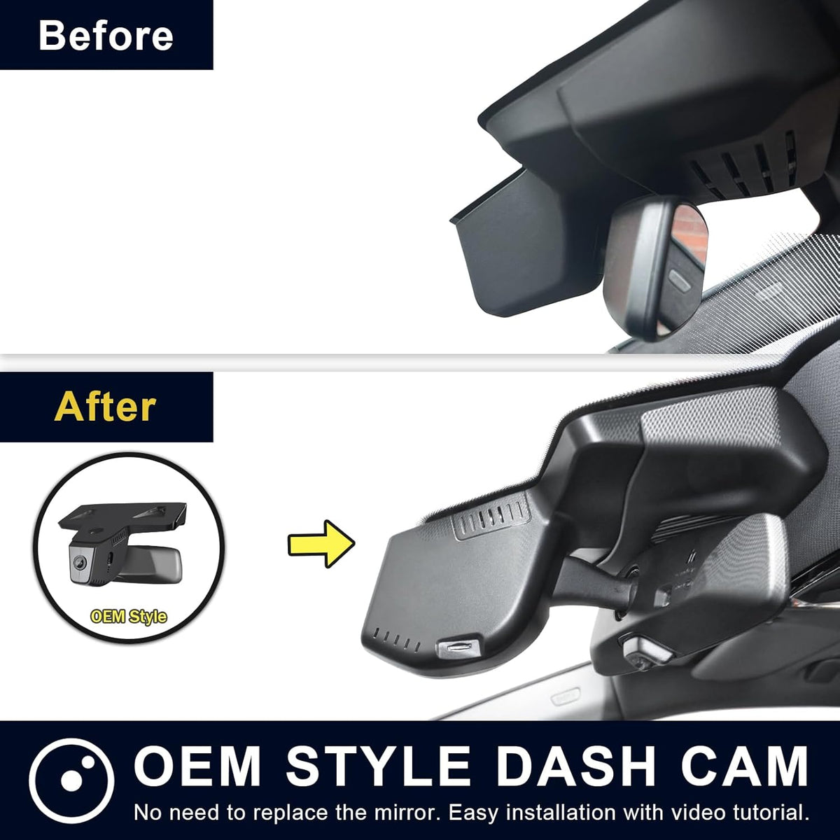 4K Dash Cam Custom voor BMW X5 Gen4 G05 F95 2024+ Facelift (Model C), OEM Style, 2160P UHD video, wifi en app, lusopname, G-sensor, gemakkelijk te gebruiken, 64 GB kaart