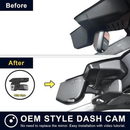 4K Dash Cam Custom voor BMW X5 Gen4 G05 F95 2024+ Facelift (Model C), OEM Style, 2160P UHD video, wifi en app, lusopname, G-sensor, gemakkelijk te gebruiken, 64 GB kaart