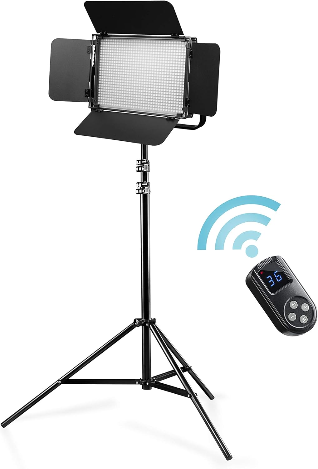 LED-vlaklamp Met Lampstatief – Videolamp – Fotolicht – Studiolicht – Continu Licht – 54W – Traploos Dimbaar 3200-5600K