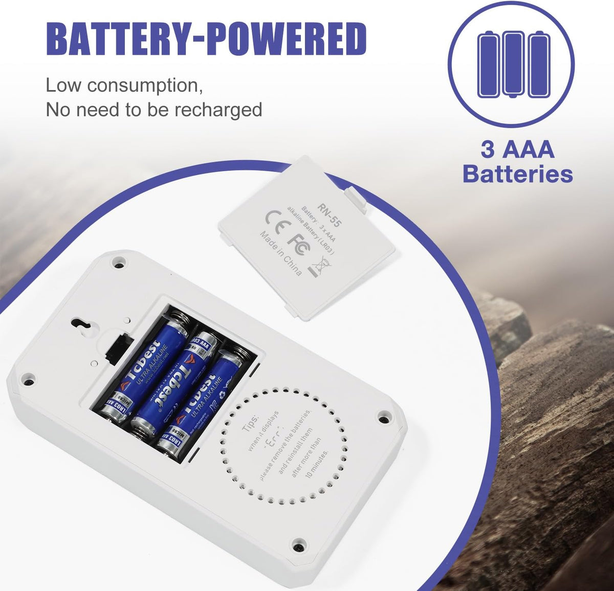 LifeBasis Radondetector, luchtkwaliteitsmonitor, draadloze radonmonitor met scherm voor bewaking van lange en korte tijd, radontester, radonmeter, radon meetinstrument voor kelder en kantoor