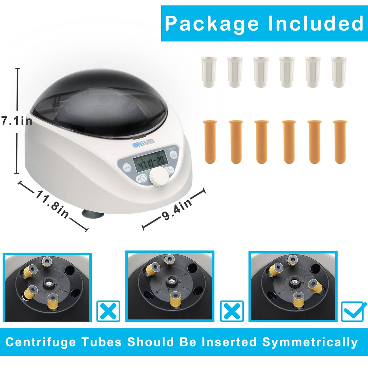 Digitale Tafelcentrifuge – Laboratoriumcentrifuge – Labcentrifuge – PRP Centrifuge – Buiscentrifuge voor 6x15/10/7/1,5-5 mL – 300-5000 rpm, LCD Timer 30 sec-99 min