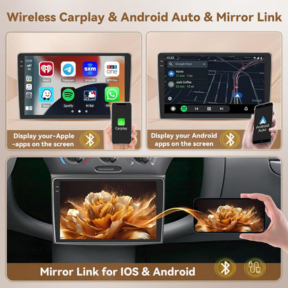 Hikity 4+64GB Android 15 autoradio voor Toyota Vitz XP10 Yaris Platz Echo 1999-2005 met draadloze CarPlay Android Auto, 9 inch touchscreen, ondersteuning voor Bluetooth/GPS/WiFi/SWC/FM/RDS + achteruit