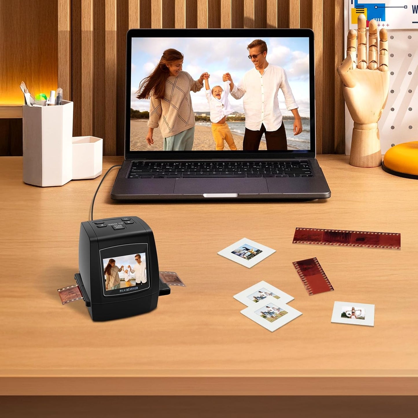 Digitale filmscanner – Diascanner – Negatieve scanner – Film- en diascanner – 2,4 Inch Lcd-Display – Scant 35 Mm, 126, 110, Super 8 En 8 Mm Naar Jpeg Zonder Pc