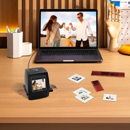 Digitale filmscanner – Diascanner – Negatieve scanner – Film- en diascanner – 2,4 Inch Lcd-Display – Scant 35 Mm, 126, 110, Super 8 En 8 Mm Naar Jpeg Zonder Pc