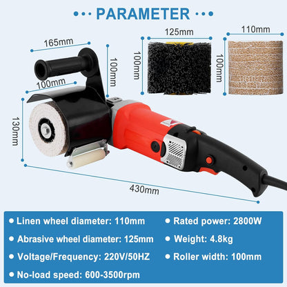Elektrische Polijstmachine – Polijst- En Schuurmachine – Schuurmachine – Trommelschuurmachine – Buffermachine – Rood EU – 2800 W – 8 Instelbare Snelheden