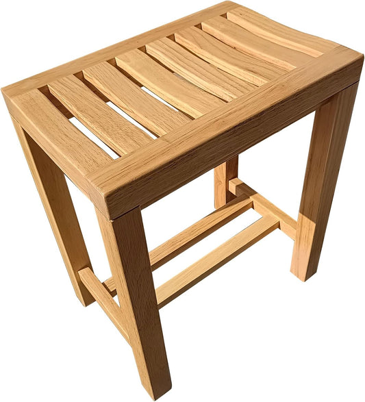 AMSXNOO Bamboe badkamerkruk, Douchekruk Badkruk voor Garderobe Bijzettafel Badkamer Zitbank Spa Sauna, HxBxD: 50 x 42 x 28 cm (Kleur: Natuurlijk, Grootte: 42 x 28 x 50 cm)