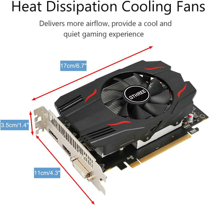 AMD Radeon RX 550 grafische kaart, 4 GB, GDDR5,128-bit, Desktop Gaming Videokaart voor PC, PCI Express 3.0 X8, DirectX 12, Computer GPU, DisplayPort, HDMI, DVI-D Dual Link