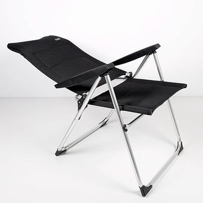 AKTIVE Set van 2 klapstoelen, 5 posities, zwart, voor terras, balkon, erf of tuin, 49 x 67 x 123 cm, van aluminium en polyester, gevoerd, kantelbeveiliging, max. 110 kg, klapstoelen, 85475