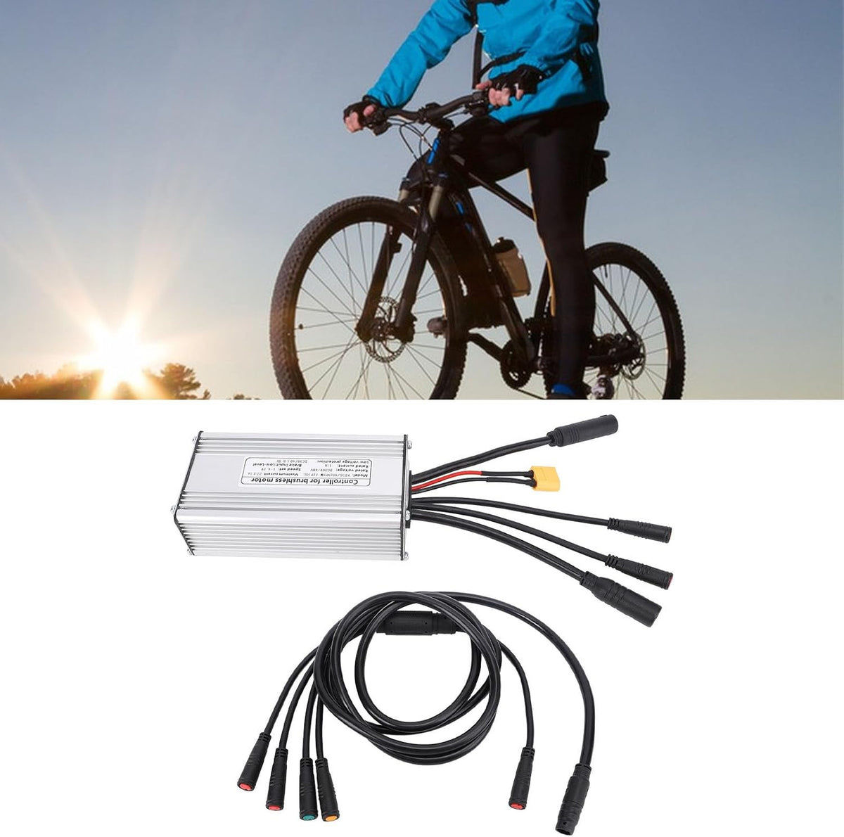 36V 48V Electric Bike Controller Kit, 22A Speed Controller Square Billow Controller Sine Billow Controller met lichte kabel 1 tot 5 kabel voor mountainbike