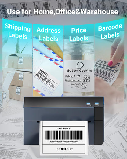 Phomemo WiFi Verzendlabelprinter 4x6, 344WF WiFi Thermische Labelprinter voor Kleine Ondernemingen, Postlabel Maker, Compatibel met eBay, Etsy, Shopify, Amazon, Royal Mail, FedEx, USPS