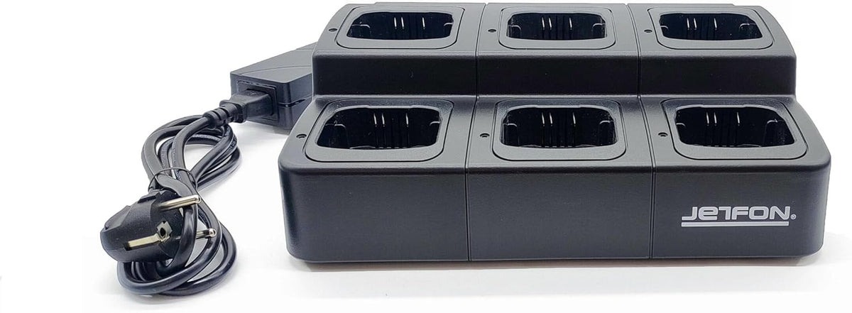 Multi-oplader – Multi-charger – Oplaadstation – Batterijlader – Walkietalkie lader – Laadt 6 apparaten tegelijk – Automatische laadbesturing