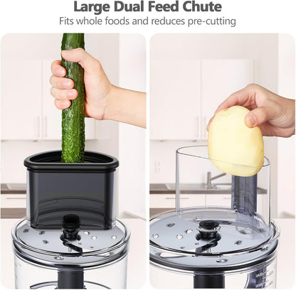 YASHE Multifunctionele keukenmachine, 11-in-1 blender, blender, hakmolen, sapcentrifuge en deegmachine met 2,5 l kom en 1,5 l mengbeker, 1300 W, 3 snelheden, pulsfunctie, veiligheidsvergrendeling