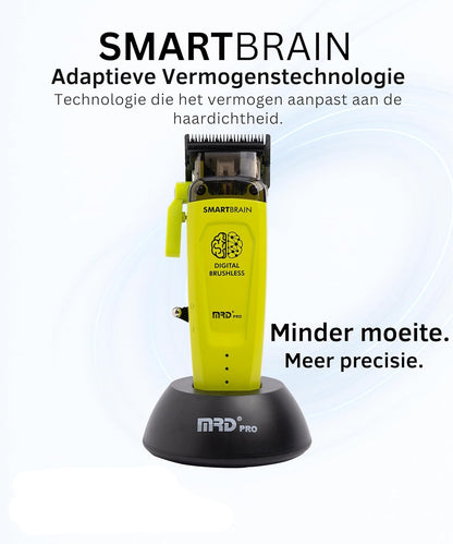 MRD Clipper Pro Smartbrain Professionele tondeuse voor heren met borstelloze motor, DLC Faper lemmet en metalen behuizing, MRD Pro oplaadbare USB-C-tondeuse