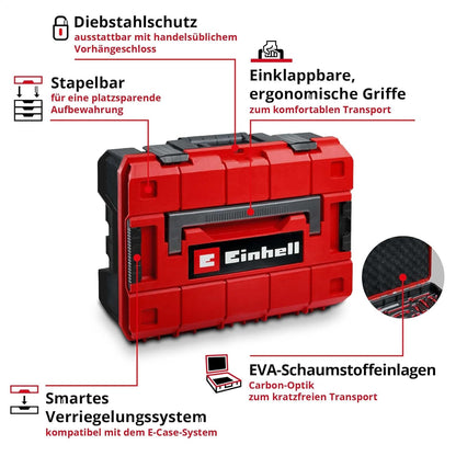 Originele Einhell E-CASE 80-delige gereedschapskoffer (hoogwaardige gereedschapsset in robuuste, stapelbare kunststof koffer als ideale basisuitrusting voor het huishouden, werkplaats of op reis)