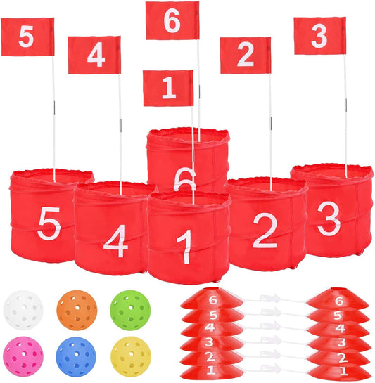 Golf Yard Game, 6 Holes Bucket Golf Games Backyard Golf Game Set Golf Practice Game voor Volwassenen Kinderen Gazon Strand Tuin Camping Park
