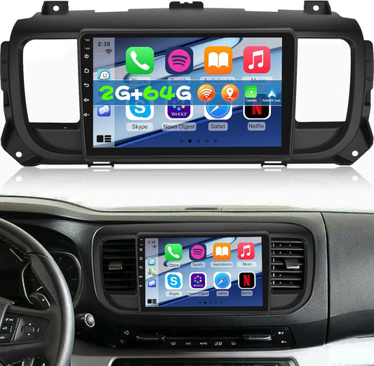 NHOPEEW Android autoradio 2G + 64G voor Citroen Jumpy 3/Peugeot Expert/Toyota Proace 2016-2021 - Draadloze Carplay & Android Auto - Stereo Android 9 inch met WiFi EQ GPS + AHD achteruitrijcamera en