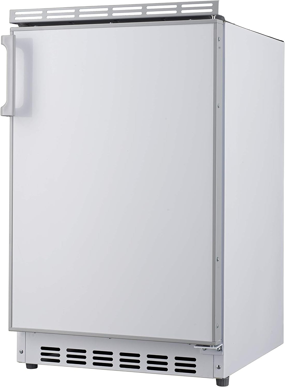 PKM KS82.3EUB Undercounter Fridge with Freezer Compartment, 83 Litres Net Capacity, Interchangeable Door Hall, Height Adjustable Legs, LED Lighting, 41 dB 50 cm Width, White - QUORE