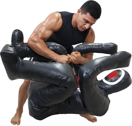 Shelly MMA Grappling Dummy - Zelfverdedigingstraining Judo Bokszak BJJ Worsteldummy - Zittende verdedigingspositie Braziliaanse JIU Jitsu Inzending - Vinyl Stof - 170 cm ONGEVULD
