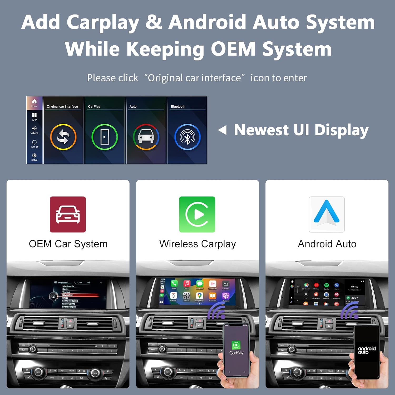 Road Top 10.25 Inch Car Radio Touch Screen Wireless CarPlay Android Car for BMW 5er F10/F11 2012-2016 Year with NBT System, Car Stereo Multimedia Car Radio Receiver (Not for F07!!!) - QUORE