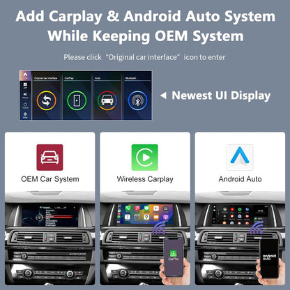 Road Top 10.25 Inch Car Radio Touch Screen Wireless CarPlay Android Car for BMW 5er F10/F11 2012-2016 Year with NBT System, Car Stereo Multimedia Car Radio Receiver (Not for F07!!!) - QUORE