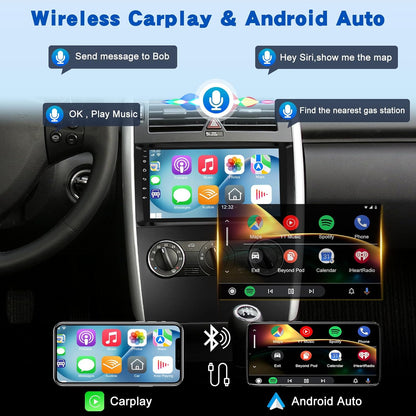 Android Autoradio – Multimedia Systeem – Navigatie Radio – Touchscreen Headunit – 9 Inch IPS Display – Draadloze CarPlay & Android Auto – 2GB RAM 64GB Opslag