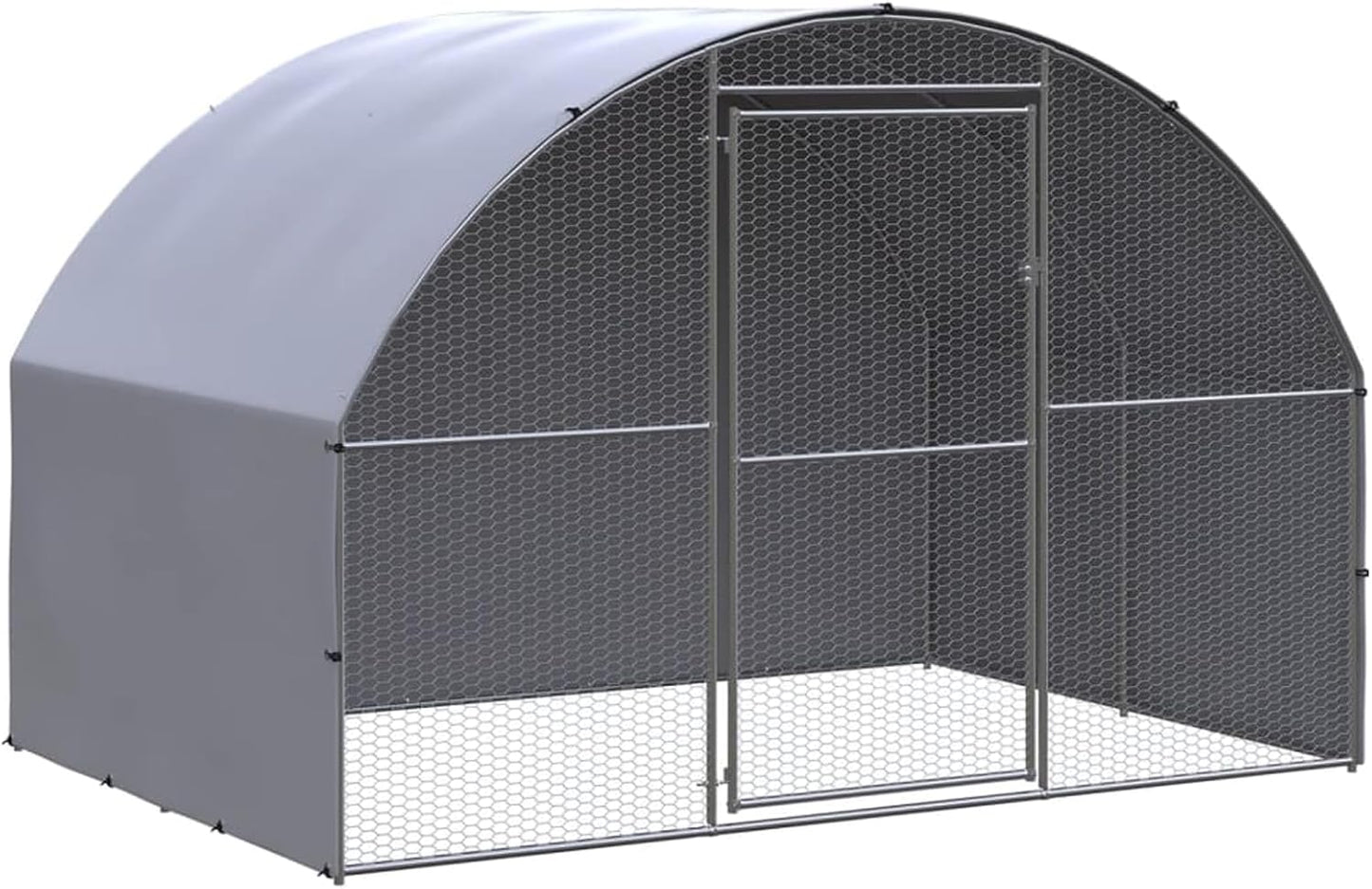 Gecheer Outdoor Chicken Coop 3 x 2 x 2 m Galvanized Steel, Large Outdoor Enclosure Weatherproof for Chickens and Small Animals - QUORE
