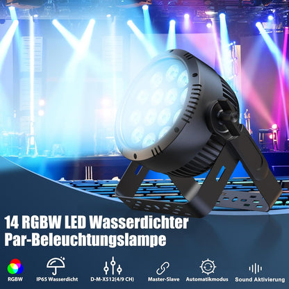 RGBW 200 W Par LED – Podiumverlichting – LED Spot – Stage Light – Show Verlichting – Waterdicht IP65 – 14 x 15W RGBW LEDs – Stroboscoopfunctie Tot 25 Hz