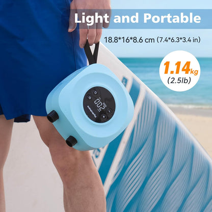 Hydrohero Elektrische Paddleboard Pomp, Oplaadbare 20PSI Hoge Druk SUP Pomp, Intelligente Dubbele Fase Inflatie & Deflatie, Auto-afslag voor Stand Up Paddleboards, Surf Kite, Tent, Boot