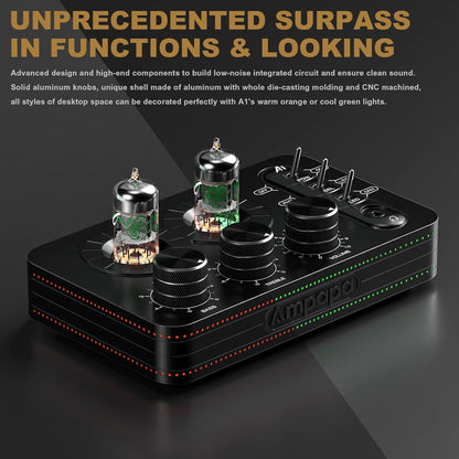 A1 Buis Phono Voorversterker: Klep Hoofdtelefoon Amp, Hi-Fi Audiofiele Voorversterker voor MM Draaitafel Platenspeler met Tone Control voor Thuis Stereo Audio Systeem