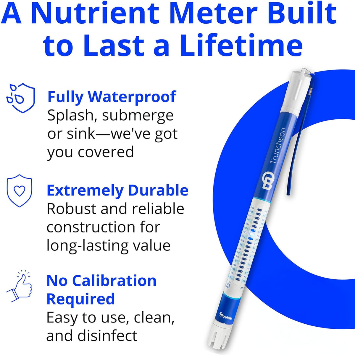 Bluelab TRUNV2 Truncheon Nutrient Meter, Conductivity Measure in Solution