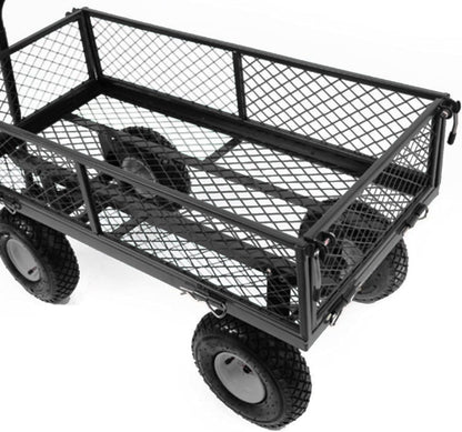 Handwagen met inklapbare zijwanden, max. draaglast 300 kg, bagagedrager voor de tuin.
