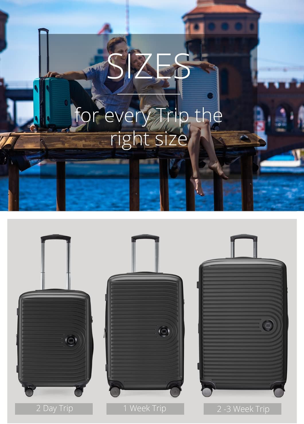 HAUPTSTADTKOFFER - Mitte - hard shell Koffer Trolley, Ingecheckte bagage uitbreidbaar, TSA, 77 cm, 130 L, Grafiet