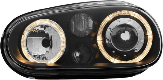 Set Koplampen passend voor Volkswagen Golf IV 1998-2003 - Zwart - incl. Angel-Eyes