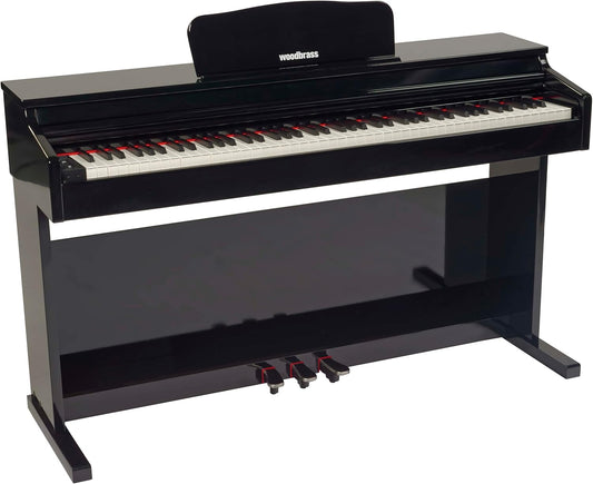 Digitale piano zwart glanzend – Elektrische piano – Pianomeubel – Meubelpiano – 88-toetsen piano – 88 gewogen toetsen met progressieve hammer action – Bluetooth en 3 pedalen inbegrepen